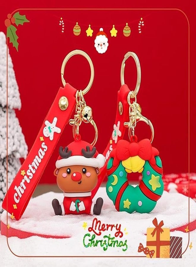 IndusBay® 4 Pieces, Christmas Theme Cute Keychain Bag Keychain Key Holder Christmas Party Gift Giveaways Pendants Key Chain Gifts, Multicolor - Image 2
